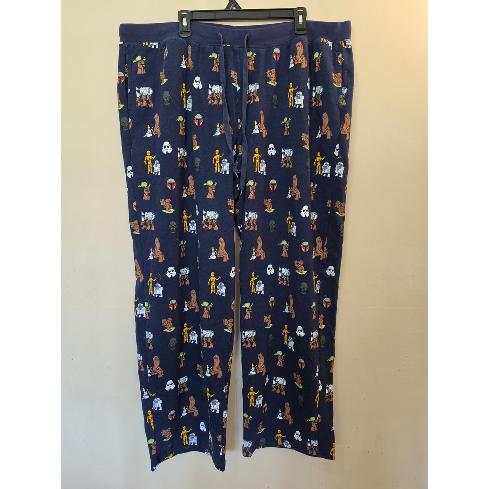 Star Wars Mens Pajama Pants XXL Navy Blue Character Print Lounge Sleepwear